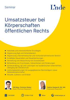 Umsatzsteuer bei Körperschaften des öffentlichen Rechts 