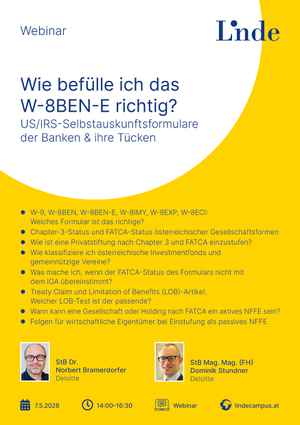 Wie befülle ich das W-8BEN-E richtig?