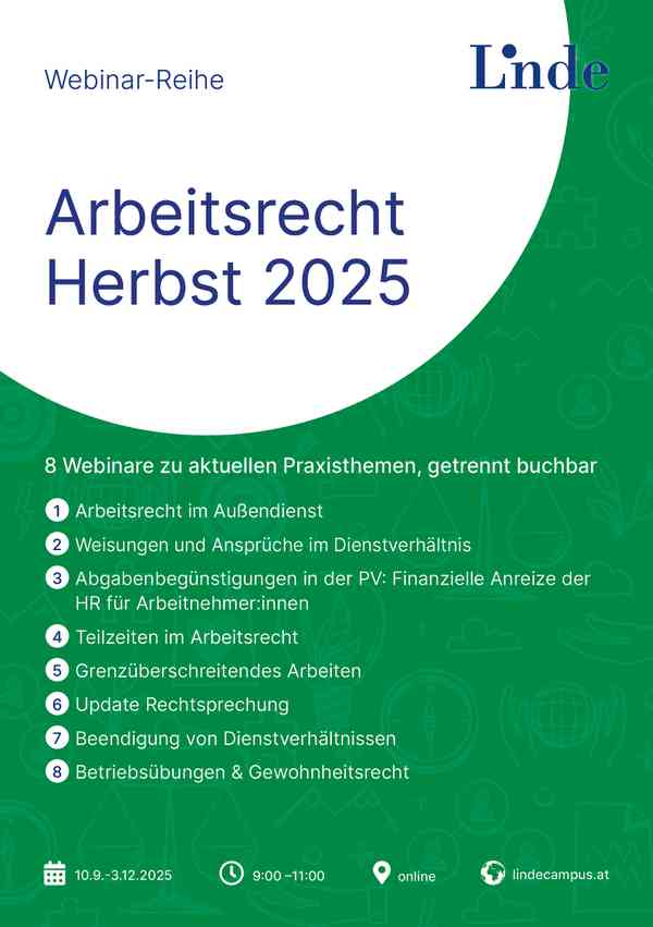 Webinar-Reihe: Arbeitsrecht Herbst 2025