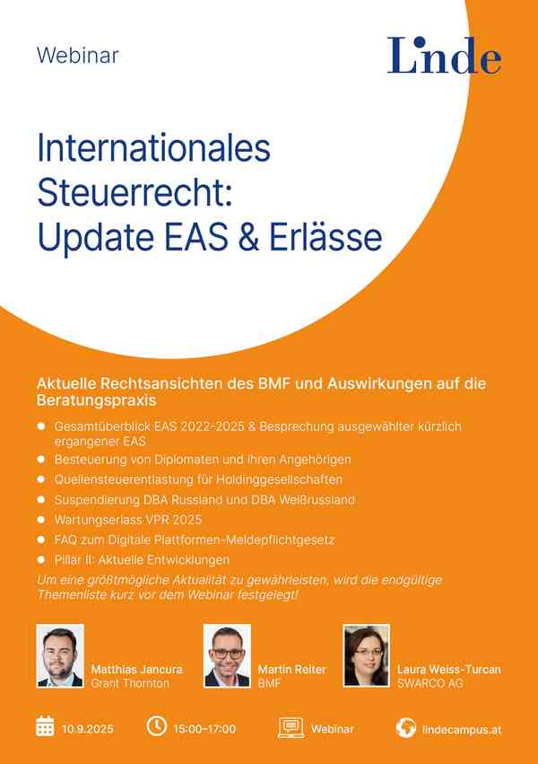 Internationales Steuerrecht: Update EAS & Erlässe