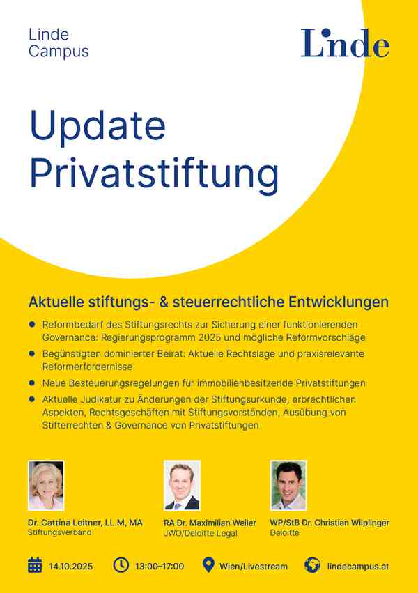 Online-Livestream: Update Privatstiftung