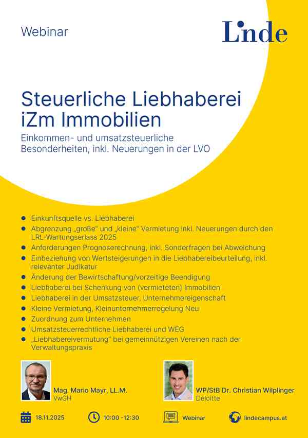 Steuerliche Liebhaberei iZm Immobilien