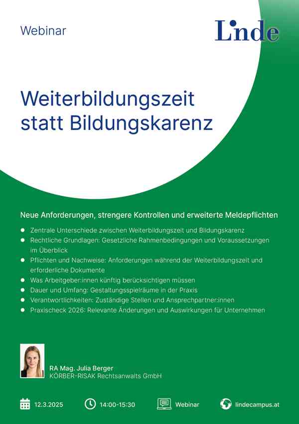 Weiterbildungszeit statt Bildungskarenz 