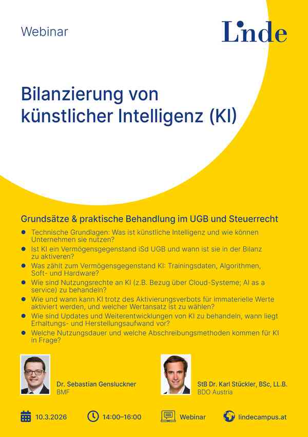 Bilanzierung von künstlicher Intelligenz (KI)