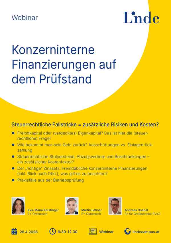 Konzerninterne Finanzierungen auf dem Prüfstand