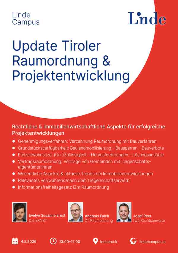 Update Tiroler Raumordnung & Projektentwicklung