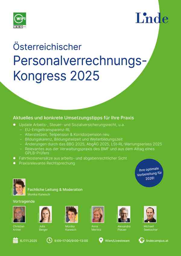 Online-Livestream: Österreichischer Personalverrechnungs-Kongress 2026