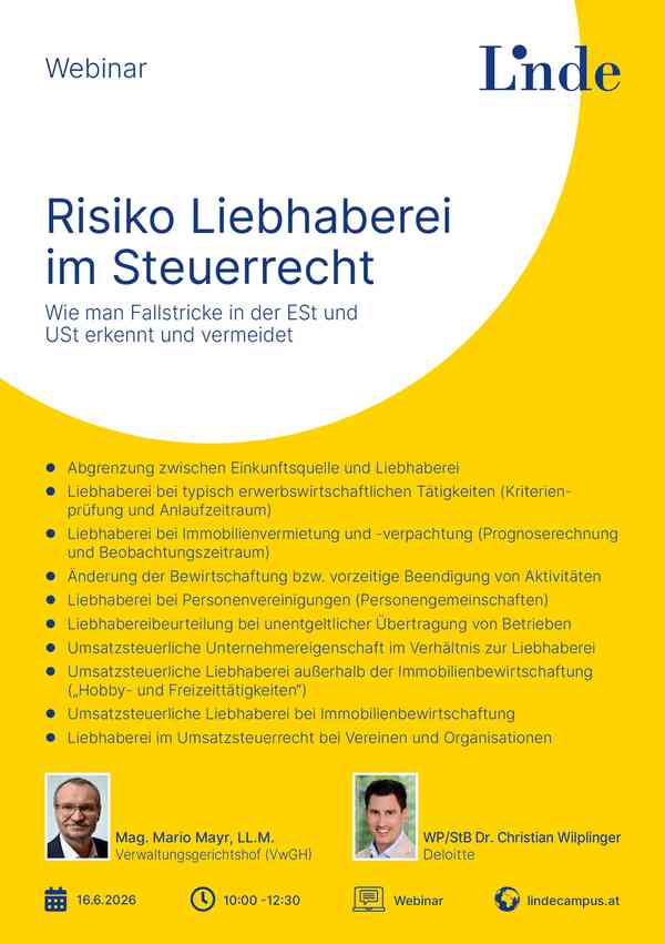 Risiko Liebhaberei im Steuerrecht