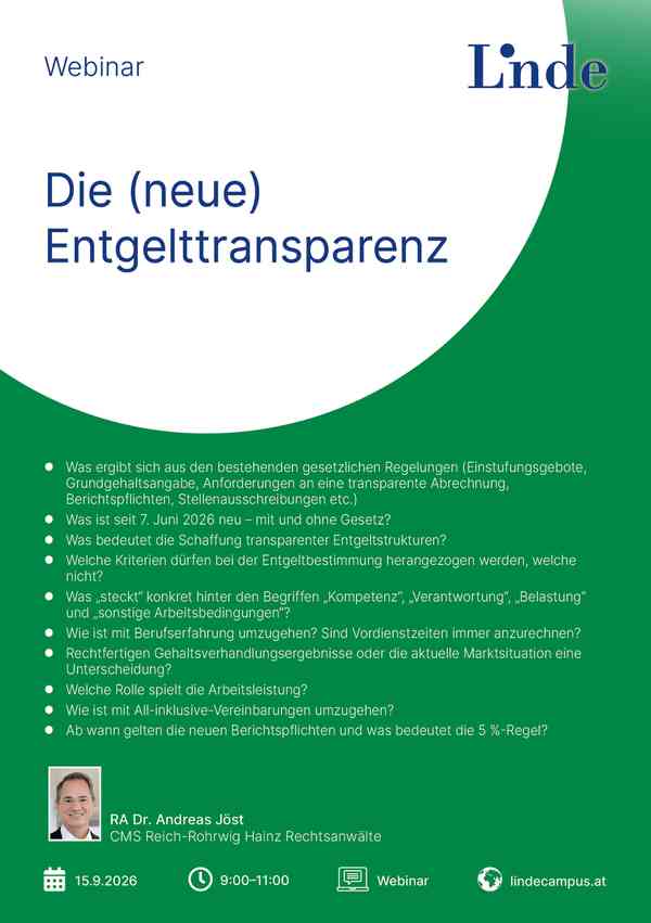 Die (neue) Entgelttransparenz