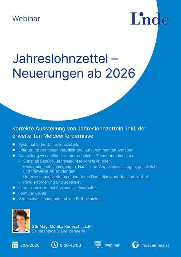 Jahreslohnzettel – Neuerungen ab 2026