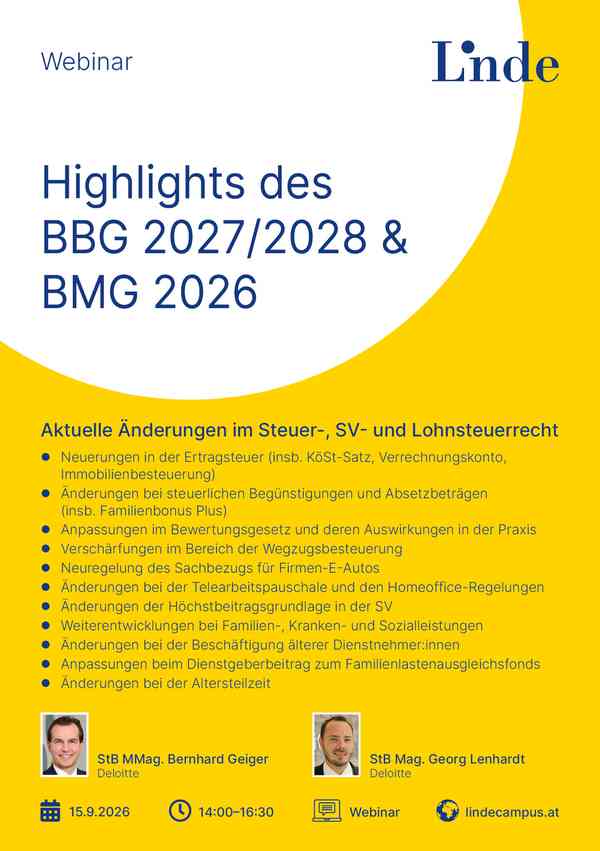 Highlights des BBG 2027/2028 & BMG 2026